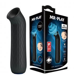 MR PLAY - Anal Sucking Plug (Chargeable - Black)